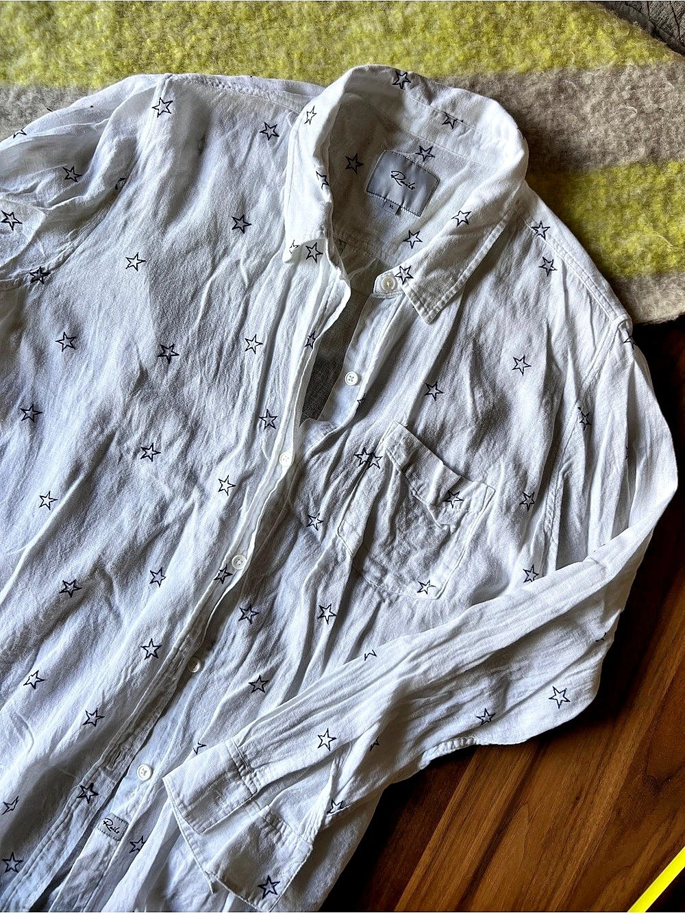 Rails Star Print Button Down Shirt Size XL